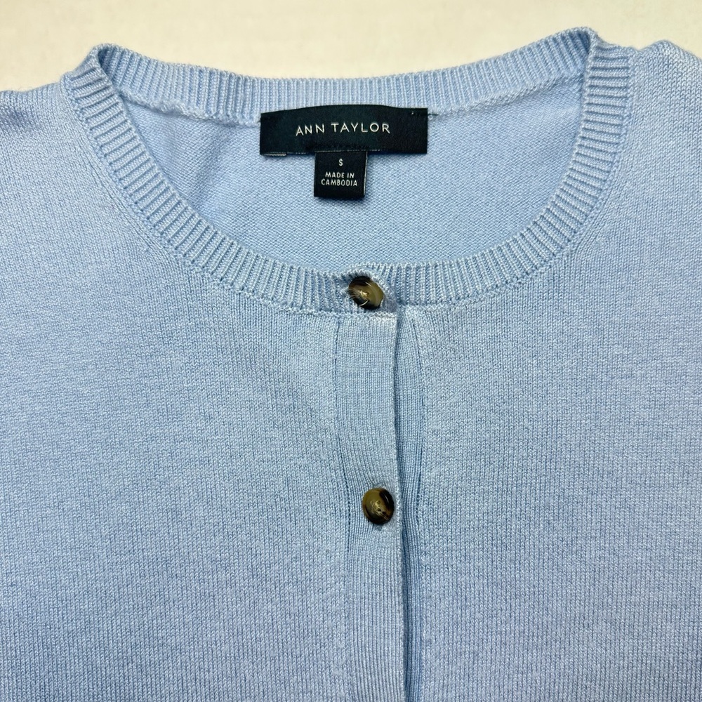 Ann Taylor Ann Cardigan Placid Blue Size S - Picture 8 of 11